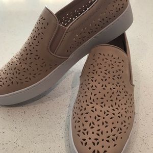 Perforated Blush Slip Ons